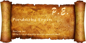 Porubszky Ervin névjegykártya
