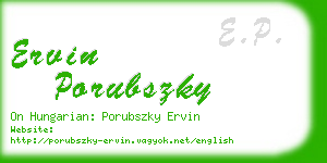 ervin porubszky business card